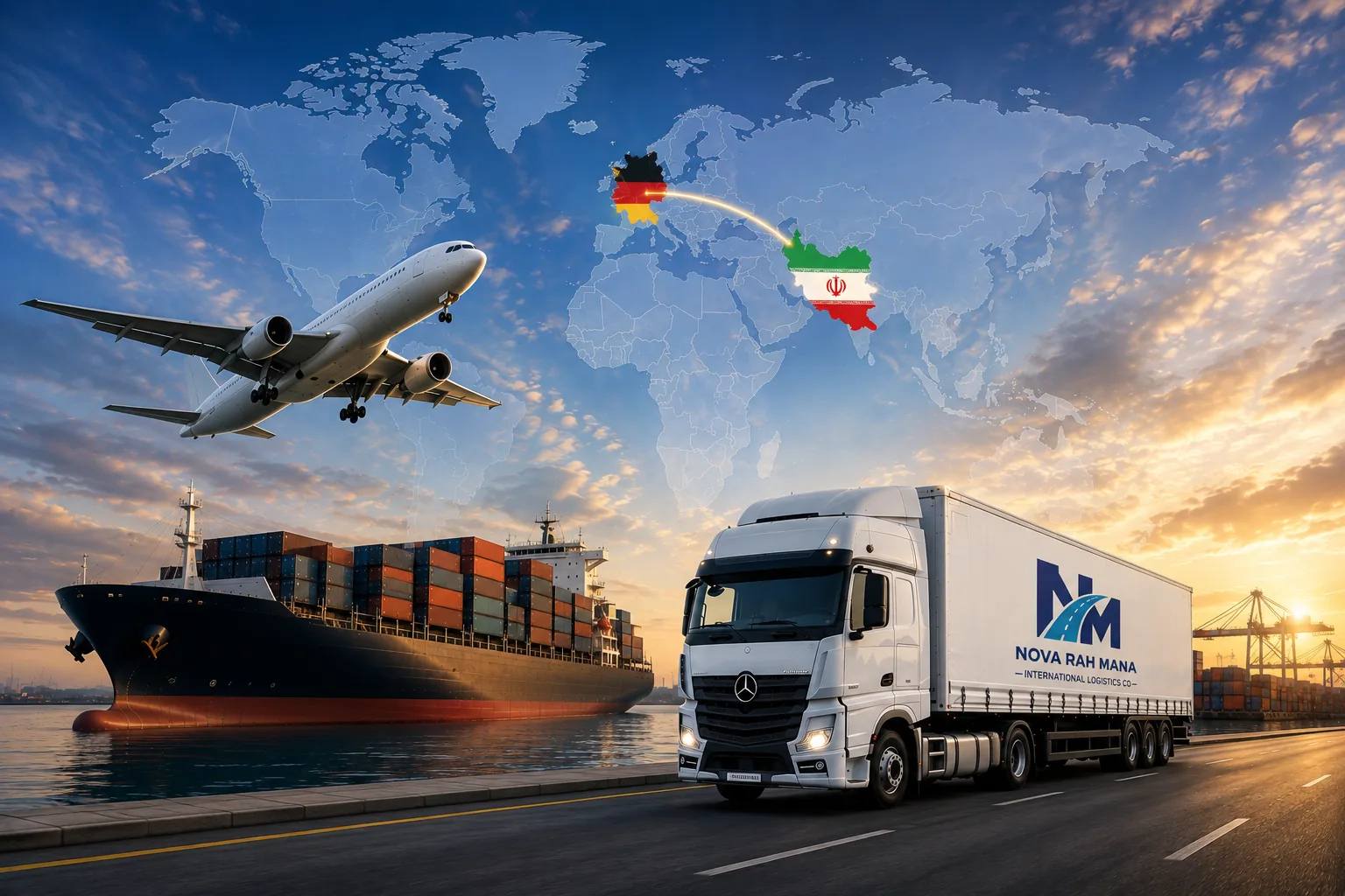 Road, air and sea freight between Germany and Iran