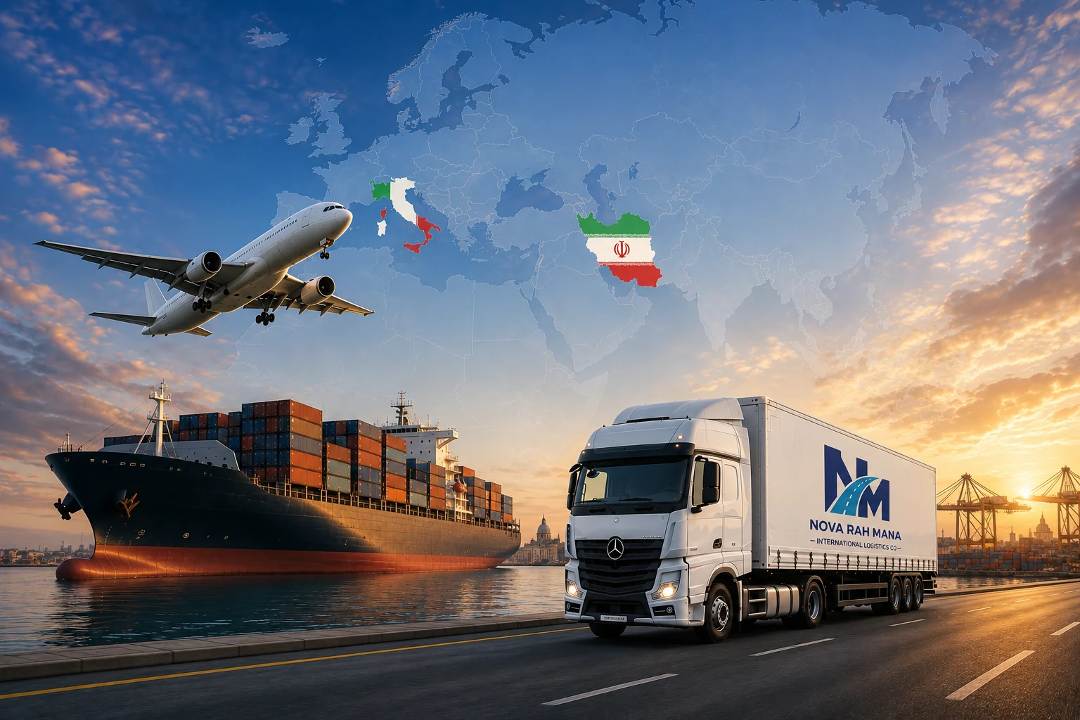 Road, Air, Sea freight between Italy and Iran