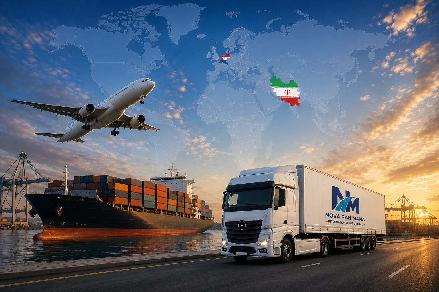 Road, Air, Sea freight between Netherlands and Iran